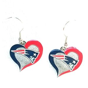 New England Patriots Heart Earrings